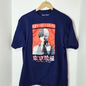 Funimation Tokyo Ghoul Ken Kaneki Anime Graphic Blue T-Shirt -Size xl 46/48